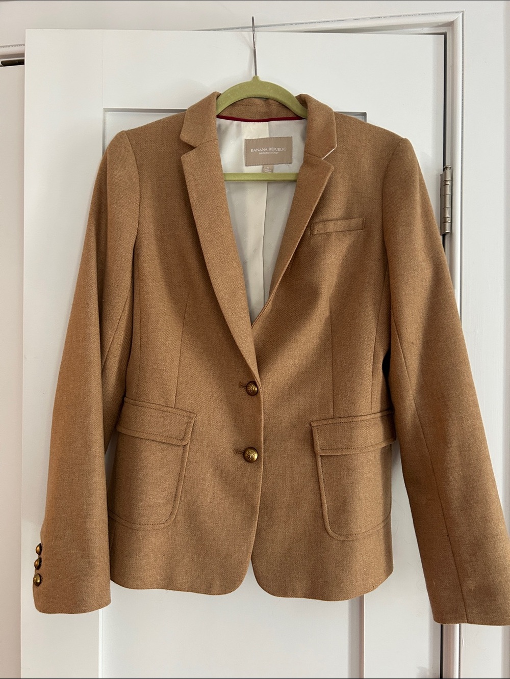 Banana Republic Camel Brown Wool-Blend Tailored Blazer